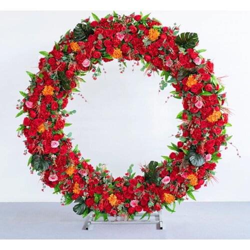 New customize wedding props artificial flower+ iron arch DIY wedding scene stage background decor flower wall arch row 3 sizes