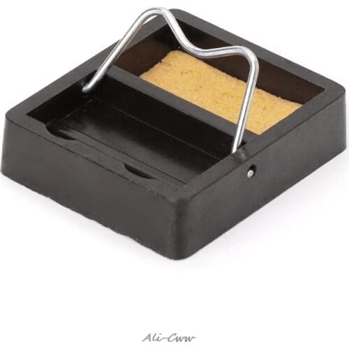 Electric Soldering Iron Stand Holder Support Station Metal Base with Solder Sponge for Butane Gas Pen Shaped Welding Torch