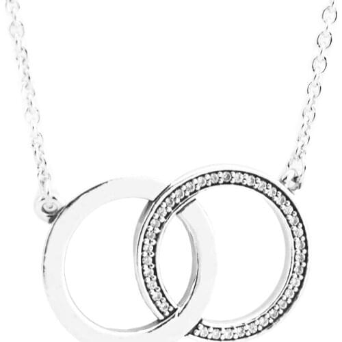 925 Sterling Silver Pendants European Style Jewelry Circles Necklace For Women Original Fashion Charms