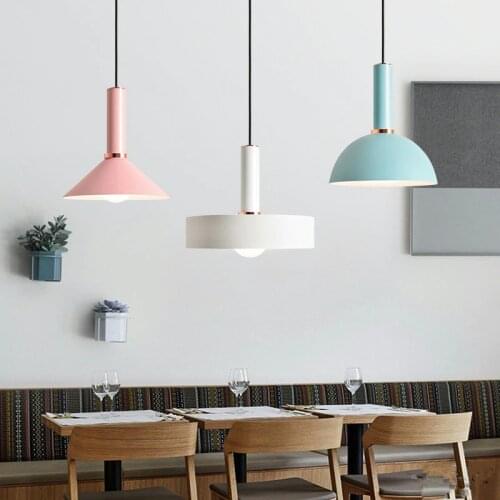 Simple Nordic Restaurant Pendant Light Cafe Lamp Danish Designer Postmodern Lamp Macaroons Multicolor Clothing Store Lamp
