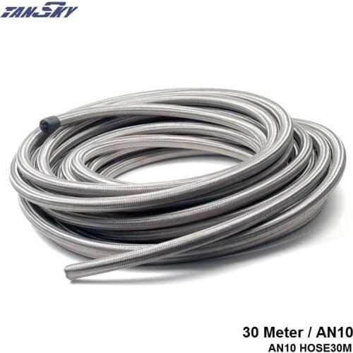 AN10 AN-10 10 AN 30M Stainless Steel Braided Racing Hose Fuel Oil Line 1FT TK-AN10 HOSE30M