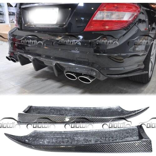 Carbon Fiber Rear Bumper Splitter Side Canards Lip Body Kit For Mercedes Benz W204 2008-2013 Car Styling