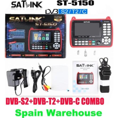 SATLINK ST5150 DVB-S2/T2/C COMBO HD st-5150 Satellite TV Finder Meter H.265 MPEG-2/MPEG-4 Supports QPSK, 8PSK, 16APSK