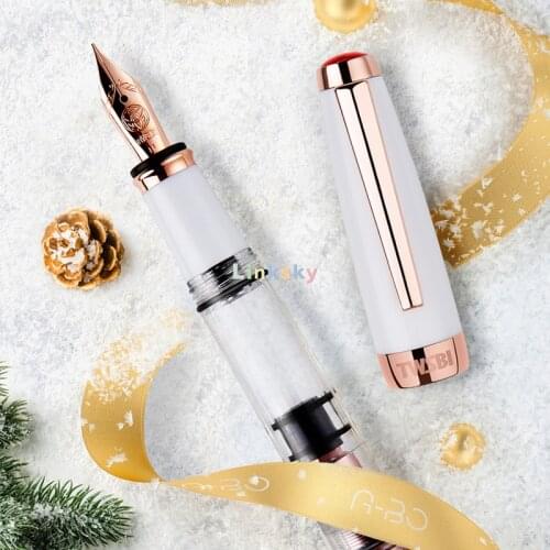 Twsbi Mini White RG II,Diamond Mini Pen Fountain Pen White Rose Gold II, Benchmark Piston Ink-filling Mechanism ,Gift pen
