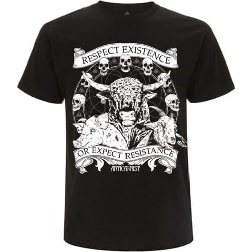 Vegan Tshirt, Anticarnist, Vegan Clothing, Vegan Metal, Respect Existence or Expect Resistance