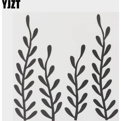 YJZT 13.6CM×14.2CM Plant Seaweed Fun Vinyl Car Window Sticker Decal Black/Silver 18B-0157
