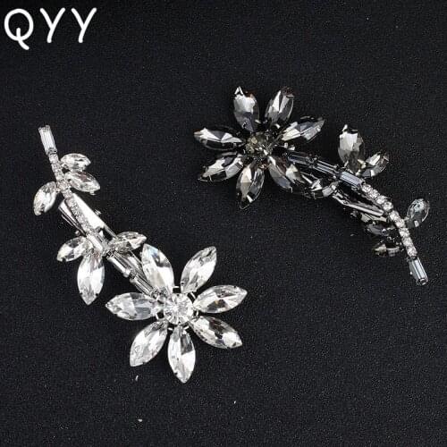 Fashion Flower Rhinestone Wedding Hair Clips for Women Girls Bridal Hair Accessories Jewelry Headpieces Hairgrips