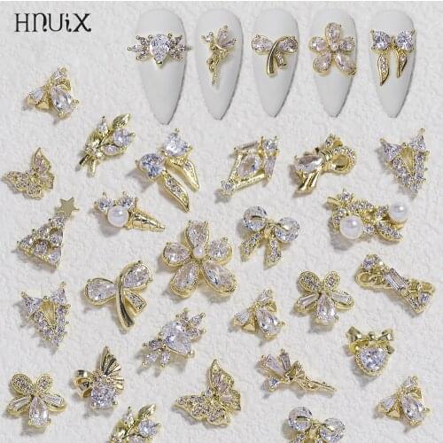 1Pieces 3D Metal Zircon Nail Art Jewelry Japanese Nail Decorations Top Quality Zircon Crystal Manicure Zircon Diamond Charms
