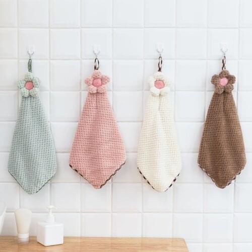 Strong Water Absorption Soft Cleaning Washclothing Flower Checked Hand Towel - 1 Piece