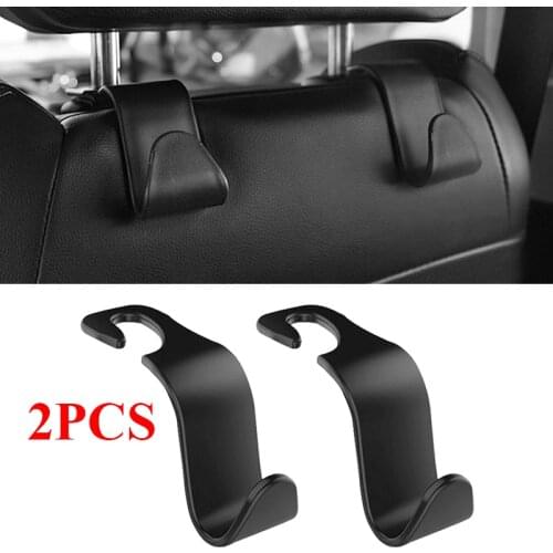 2pc Multi-functional Auto Seat Headrest Hook Hanger Seat Back Leather Storage Drawhook Car Interior Accessories Fastener & Clip