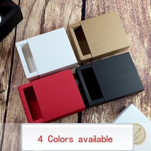 20pcs Small Kraft Paper Drawer Box Jewelry Event Wedding Candy Chocolate Bakery Baking Cake DIY Soap Gift Packaging Boxes
