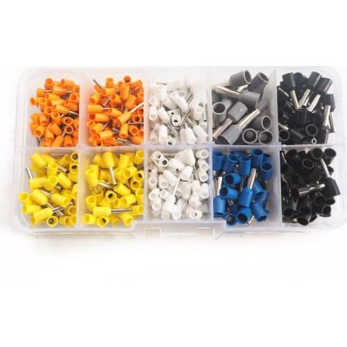 400 Pcs Tube Pre-Insulating Crimp Terminal Bootlace Ferrules Kit Set Wire Copper