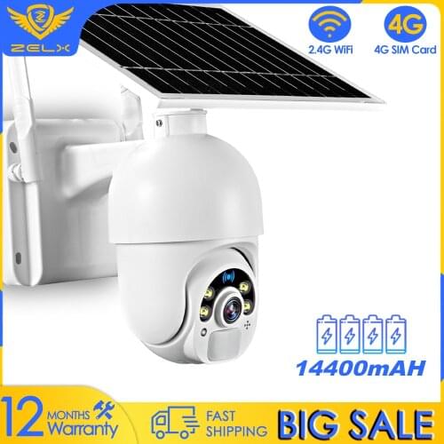 4G Camera Solar Outdoor WIFI IP Camera 1080P PTZ Battery Security Camera Wireless Surveillance Camera Waterproof Home Use