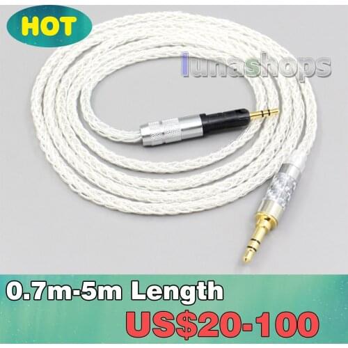 8 Core Silver Plated OCC Earphone Cable For Audio Technica ATH-M50x ATH-M40x ATH-M70x LN006537