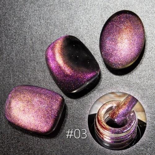 BOZLIN 5D Cat Eye Gel Nail Polish UV LED Chameleon Purple Blue Enamel Cat Eyes Magnetic New Nail Art Varnish Design Manicure
