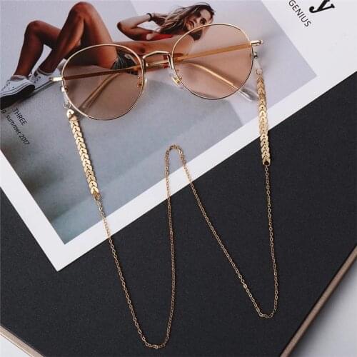 Fashion Sunglasses Chains Gold Eyeglasses Chains Holder Necklace Eyewear Retainer Lanyards Pearl Accessories Jewelry for Women