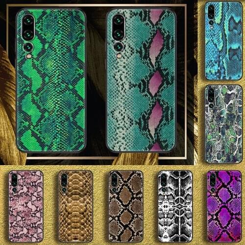 Snake skin print Phone case For Samsung Galaxy A 3 5 7 8 10 20 21 30 40 50 51 70 71 E S 2016 2018 4G black 3D funda fashion Etui