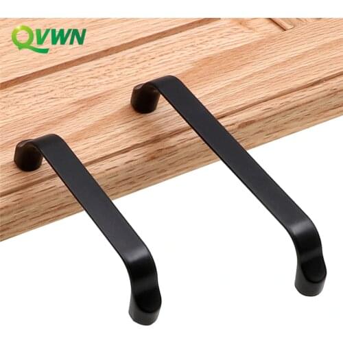 QVWN Black Durable Aluminum Alloy Single Hole Door Handle for Furniture Drawer Kitchen Cupboard Cabinet Drawer Pull Knobs