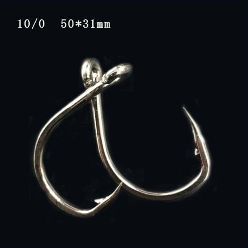 CN06 10/0 50pcs Stainless steel Assist hook Sea Big Fishing Hook Assist Jigging Hook
