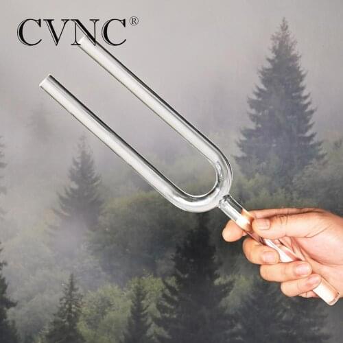 CVNC 440Hz or 432Hz 16mm Clear Quartz Crystal Singing Tuning Fork with box
