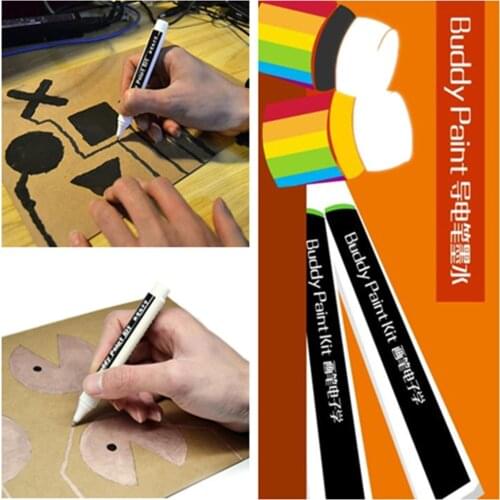 Conductive pen Brush electronic conductive pen Gold / black Ink coating Remote keyboard circuit repair physical