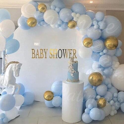 Blue White Balloon Garland Arch Kit Birthday Aluminum Foil Metal Balon Wedding Birthday Party Decoration Kids Baby Shower Baloon