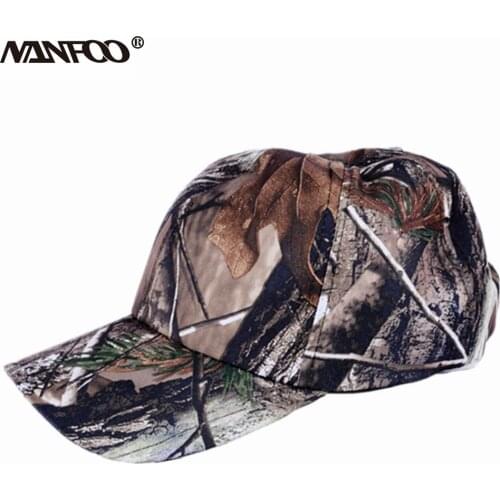 Hot Peaked cap Hunting Tree Camouflage Cap Breathable Round Top & Flat Top Cap Sunshade Baseball Cap Suitable for Men and Women
