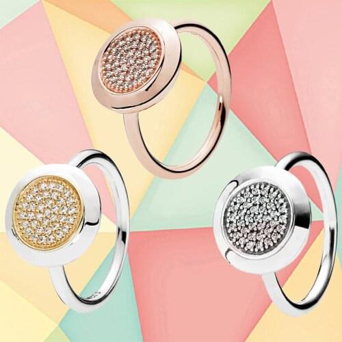 100% S925 Sterling Silver Classic Rose Gold Logo Signature Ring Original High Quality 1: 1 Fashion Charm DIY Jewelry