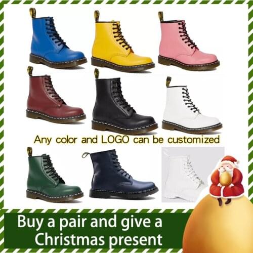 Leather casual shoes womens boots motorcycle shoes large shoes luxury shoes women designers ankle boots red boots martens1460