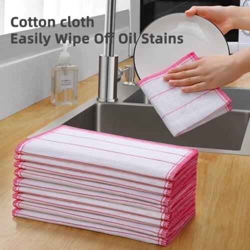 Kitchen Towels 8 Layers Cotton Dishcloth Super Absorbent Non-stick Oil Reusable Cleaning Cloth Kitchen Daily Dish Towels Tools