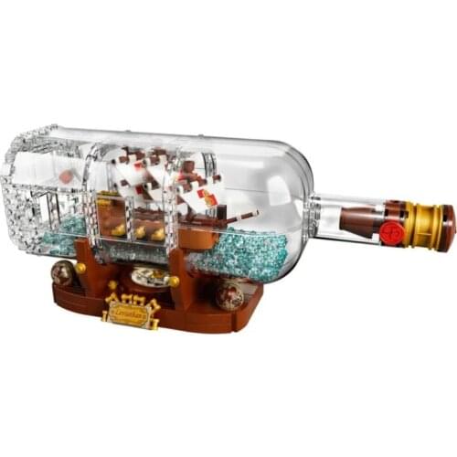 Lego 92177 Ideas Ship in a Bottle brick-build bottle great cool birthday gift 962 pcs detailed ship decoration with lego bricks