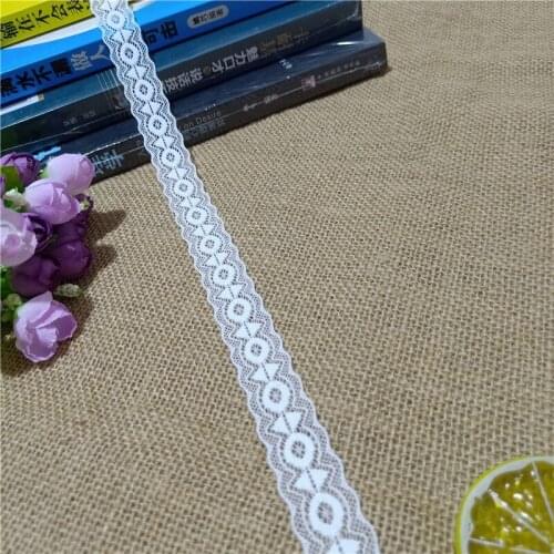 2cm White African Lace Fabric Lint Ribbon Elastic Doll Accessories And Sewing Needlework Underwear trim Materiel S2721