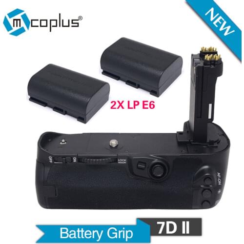Mcoplus BG-7DII Vertical Battery Grip with 2pcs LP-E6 Batteries for Canon EOS 7D Mark II Camera as BG-E16 Meike MK-7DII