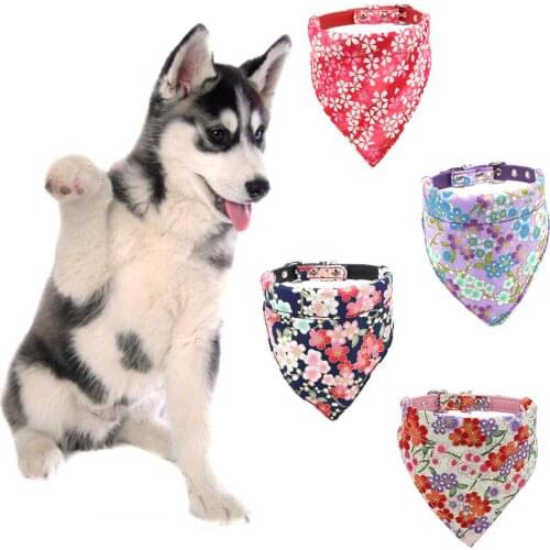 Cute Pet Dog Puppy Adjustable Flower Detachable Bow Tie Collar Neckerchief Bandana