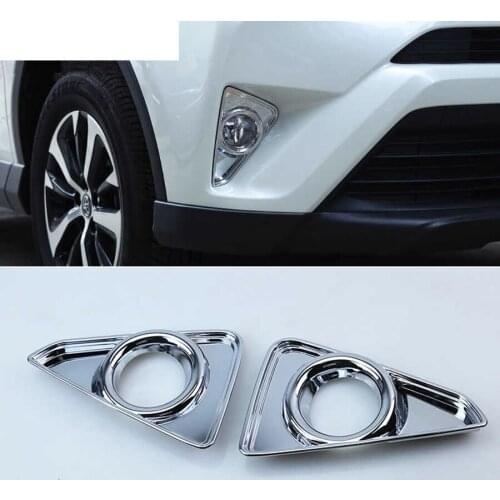 ABS Front Fog Light Lamp Cover Trim 2 Pcs / Set New Accessories For Toyota RAV4 RAV 4 2016 2017 2018
