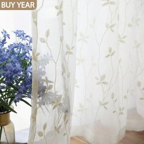 ModernCurtains for Living Dining Room Bedroom Simple Embroidery Modern Fashion Tulle White Pink BlueTricolor Optionalcustom Made