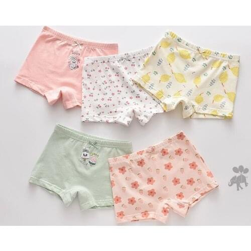 2020 new free shipping students high quality girl boxer shorts panties kids cartoon cotton children underwear 1-8year 5pcs/lot