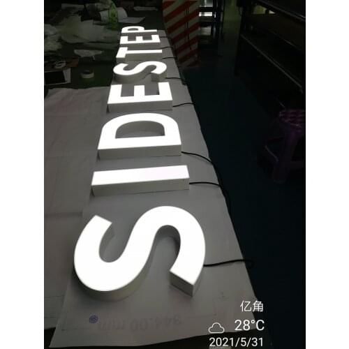 Advertising Outdoor Acrylic Letter Face Lit 3D LED Illuminated Lighting Signage for Building Brand