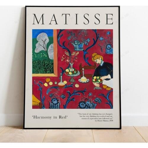 Henri Matisse Poster Matisse Harmony in Red Exhibition Poster Art Print Museum Poster Vintage Fruits Poster Bedroom Wall Decor