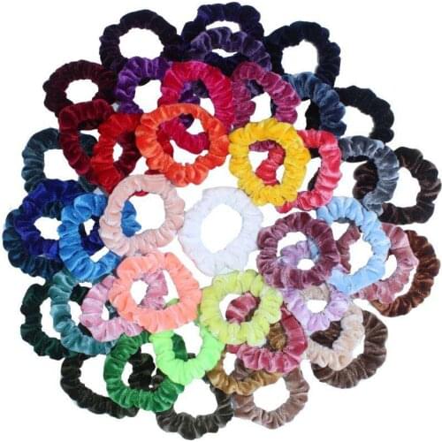 10/6pcs/lot Velvet Hair Scrunchies Pack Girl Elastic Hair Bands Headwear Ponytail Holder Set Hair Accessories Solid No Crease
