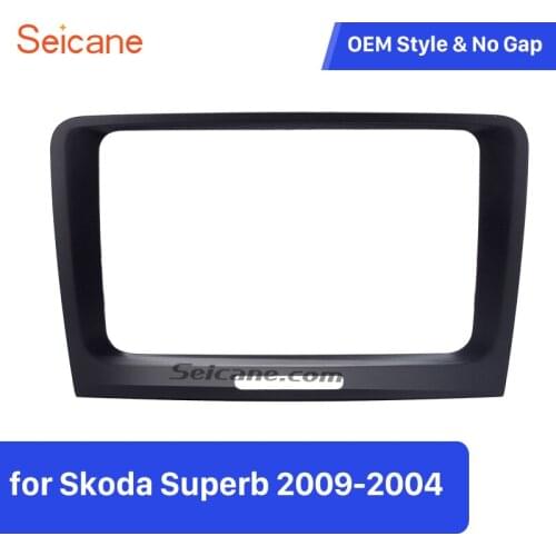 Seicane OEM Style 2 Din Car Stereo Radio Fascia Panel Trim Kit for 2009-2014 Skoda Superb Installation Mount Car Fitting Frame