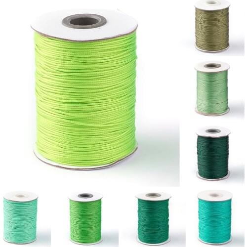 Pandahall Approx 88yards/roll 1.0mm Green-Color Series Korean Waxed Polyester Cord Beading String Bracelet Necklace Accessories