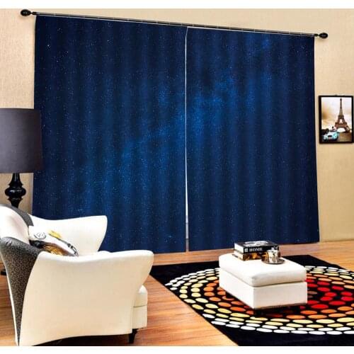 Blue starry sky Window Blackout Luxury 3D Curtains set For Bed room Living room Office Hotel Home Wall Decorative