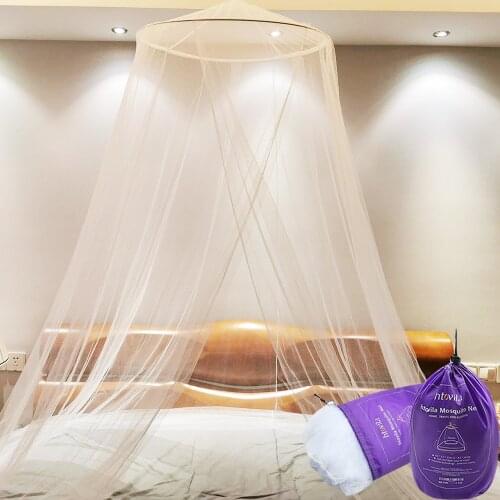 Universal Mosquito Mesh Net Easy Installation Dome Hanging Bed Canopy Netting for Single to King Size Beds Hammocks Cribs