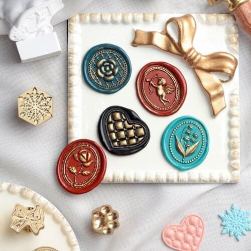 Archery Angel Wax Stamp Special-shaped Heartbeat Lacquer Seal Embossed Lily-of-the-valley Wax Seal Invitation DIY Decoration