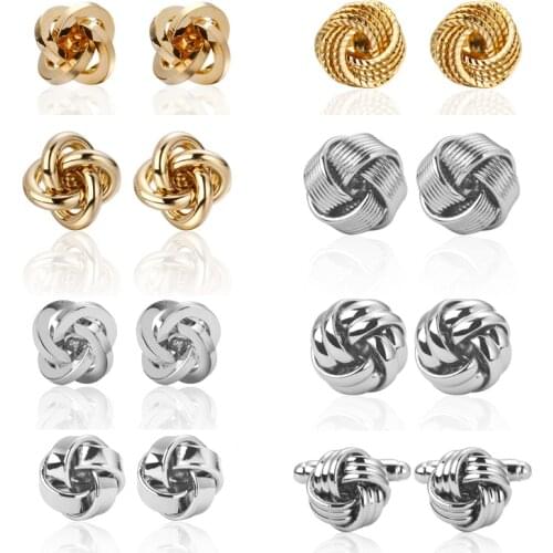 High Quality Fashion twist Cufflinks Superher silvery golden Knots Enamel Cufflink mens cufflinks Jewellery whoelsale&retail