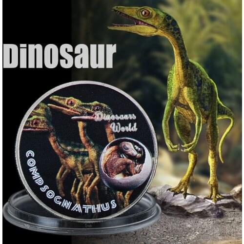 WR Promotional Gift Compsognathus Dinosaur Souvenir Coin Dinosaur World One Million Dollars Jurassic 999.9 Silver Coins