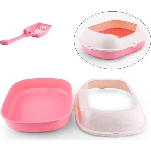 Cat Litter Box Dog Semi-enclosed Indoor Puppy Dog Anti Splash Toilet With Scoop Plastic Home Kitten Clean Toilette Sand Box