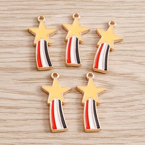 10pcs 12*25mm Cartoon Magic Wand Charms for Jewelry Making 2 Color Star Charms Pendants Necklaces Earrings Accessories Handmade