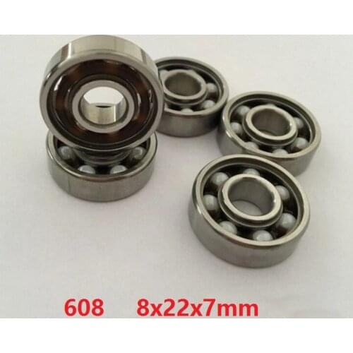100pcs/lot High Precision 608 Stainless Steel hybrid ZrO2 ceramic balls bearing Hand Finger Fidget Spinner bearings 8*22*7 mm